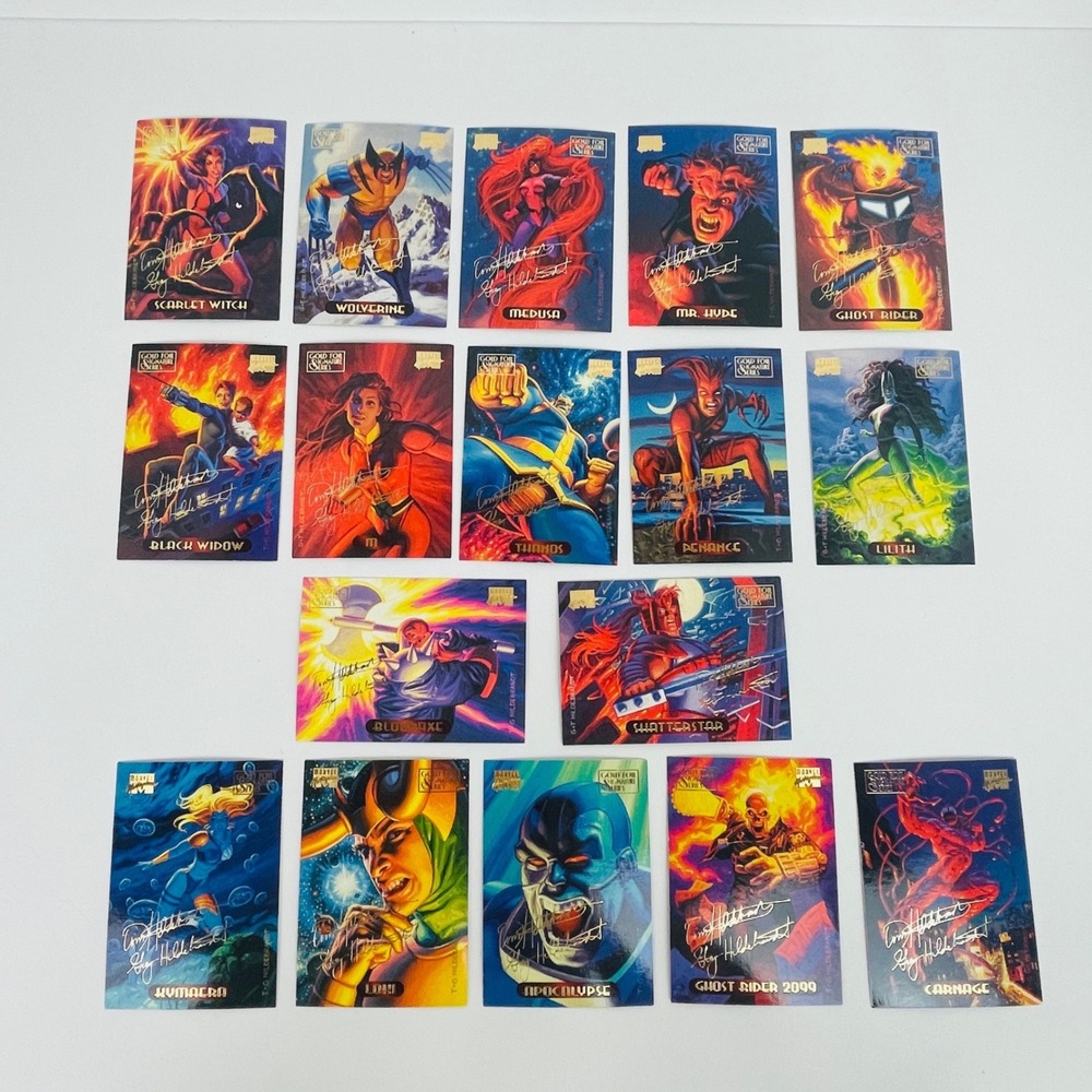 Marvel Masterpieces 1994 Gold Foil Signature Card Lot of 36 Hildebrand Excellent